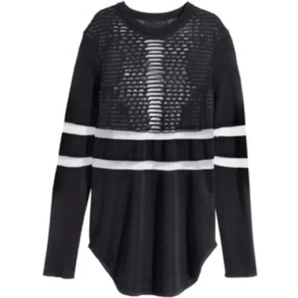 New Alexander Wang x H&M crew neck pullover mesh cutout sheer tunic minidress - Picture 6 of 8